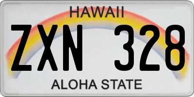 HI license plate ZXN328