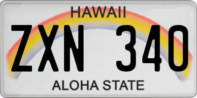 HI license plate ZXN340
