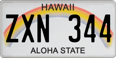 HI license plate ZXN344
