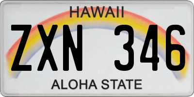 HI license plate ZXN346