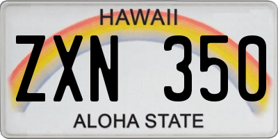 HI license plate ZXN350