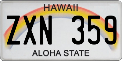 HI license plate ZXN359