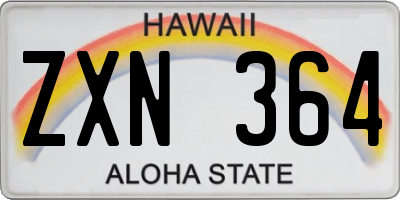 HI license plate ZXN364