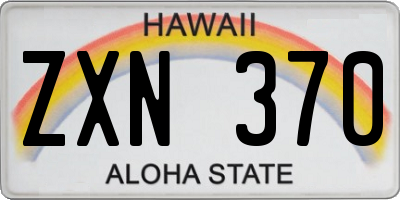 HI license plate ZXN370
