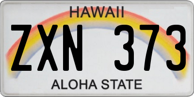 HI license plate ZXN373