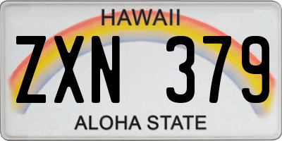 HI license plate ZXN379
