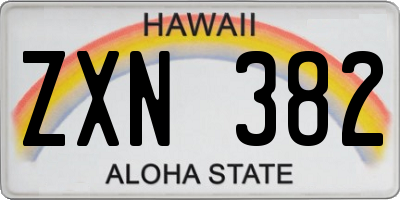 HI license plate ZXN382