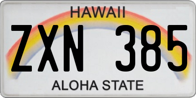 HI license plate ZXN385
