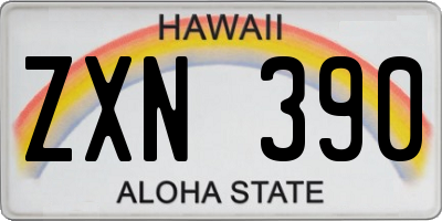 HI license plate ZXN390
