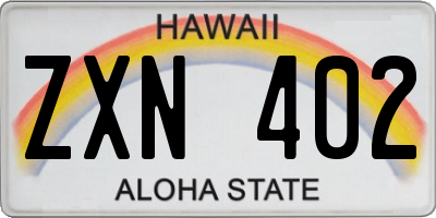 HI license plate ZXN402
