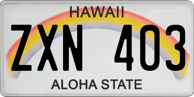 HI license plate ZXN403