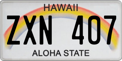HI license plate ZXN407