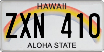 HI license plate ZXN410