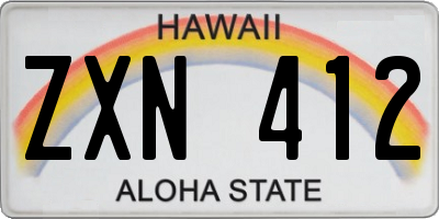 HI license plate ZXN412