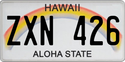 HI license plate ZXN426