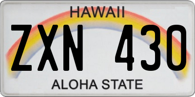 HI license plate ZXN430