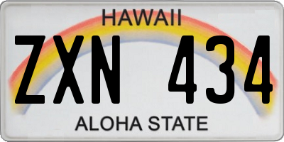 HI license plate ZXN434