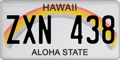 HI license plate ZXN438