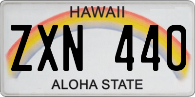 HI license plate ZXN440
