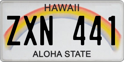 HI license plate ZXN441