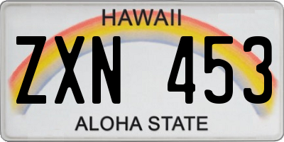 HI license plate ZXN453
