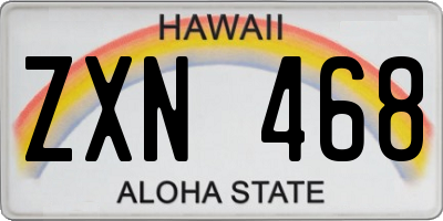 HI license plate ZXN468