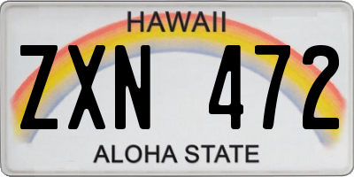 HI license plate ZXN472