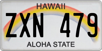 HI license plate ZXN479