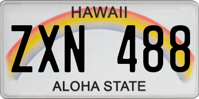 HI license plate ZXN488