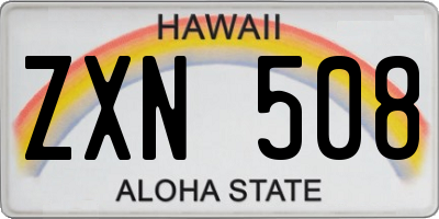 HI license plate ZXN508