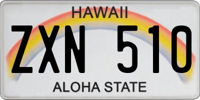 HI license plate ZXN510
