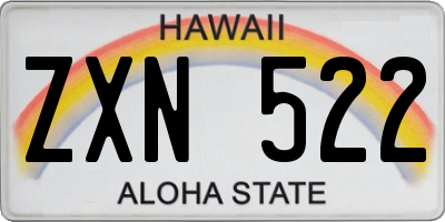 HI license plate ZXN522