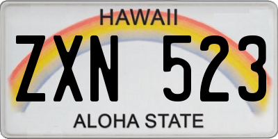 HI license plate ZXN523