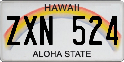 HI license plate ZXN524
