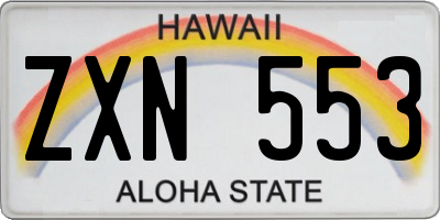 HI license plate ZXN553