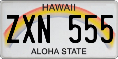 HI license plate ZXN555
