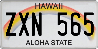 HI license plate ZXN565