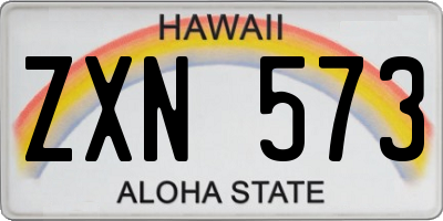 HI license plate ZXN573