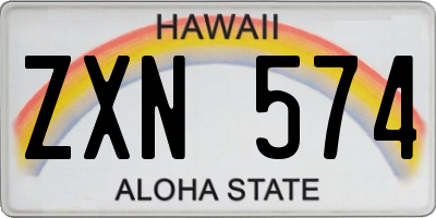 HI license plate ZXN574