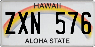 HI license plate ZXN576
