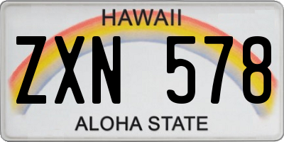 HI license plate ZXN578