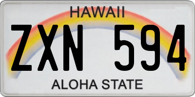 HI license plate ZXN594
