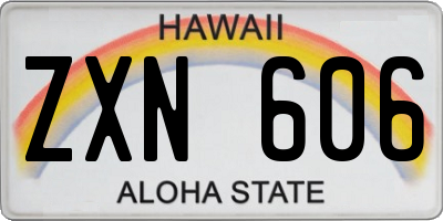 HI license plate ZXN606