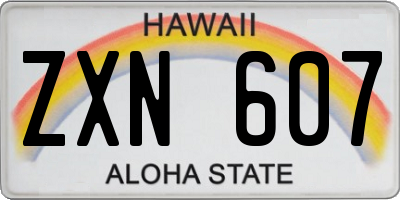 HI license plate ZXN607