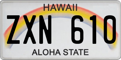 HI license plate ZXN610