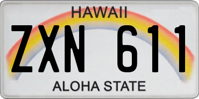HI license plate ZXN611