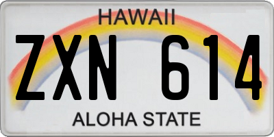 HI license plate ZXN614