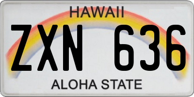 HI license plate ZXN636