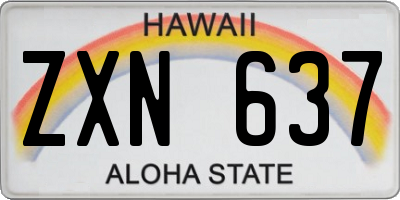 HI license plate ZXN637