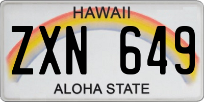 HI license plate ZXN649